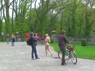 First-rate public nudity with sweet blonde